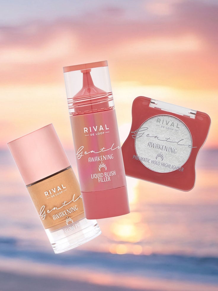 Abgebildet sind Beispielprodukte vor einem rosa leuchtenden Himmel.