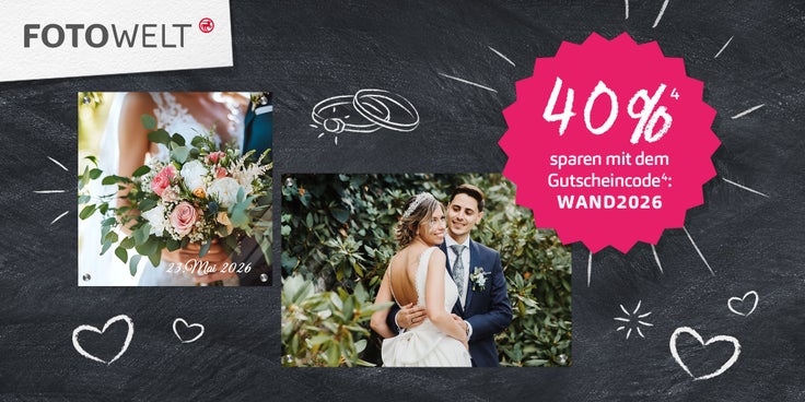 Beispielhafte Fotowelt Wanddeko und der Hinweis auf ein Angebot.