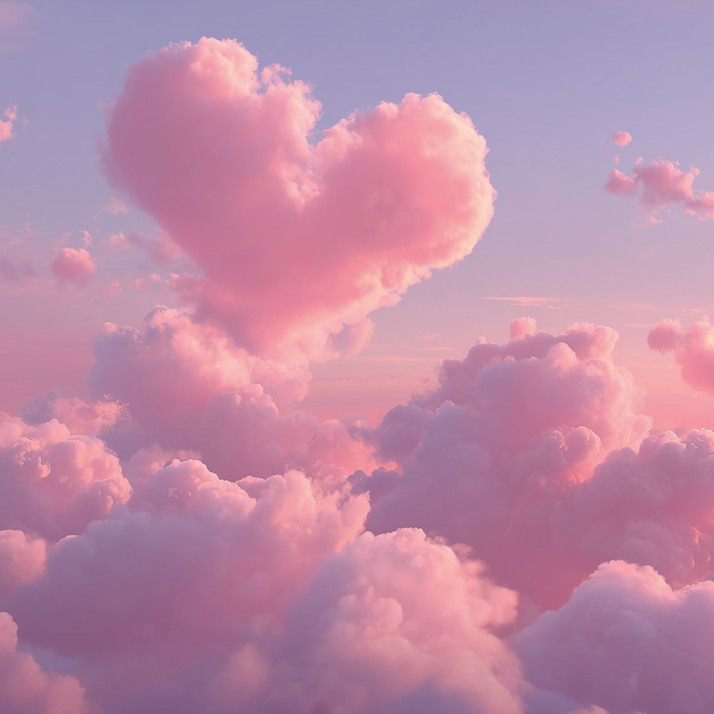 Abgebildet sind rosa Wolken