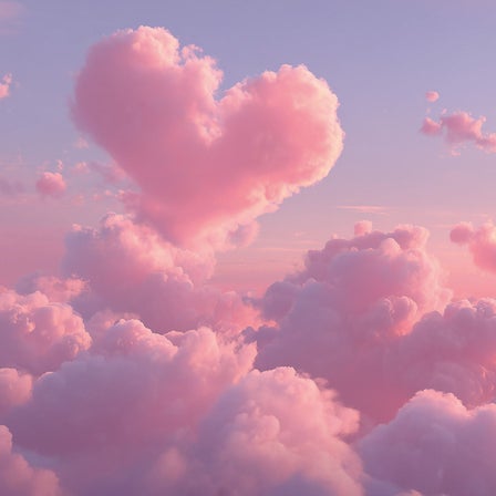 Abgebildet sind rosa Wolken