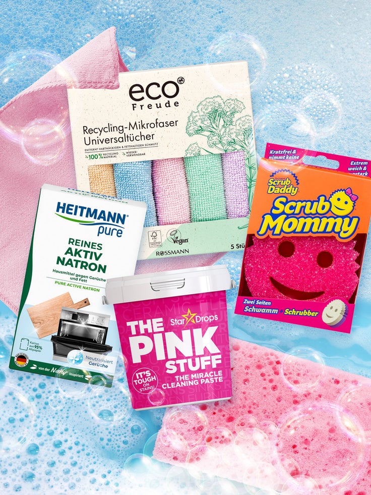 Abgebildet sind Beispielprodukte aus dem Bereich Haushalt