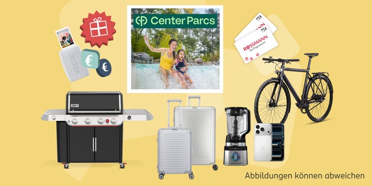 Beispielhafte Gewinne des BON Chance App Gewinnspiels.