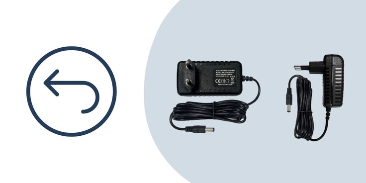 Abgebildet ist ein Netzteil, das von der Marke Neonail zurückgerufen wird.