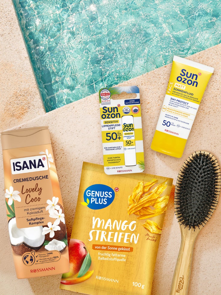 Beispielprodukte für einen Tag am Pool