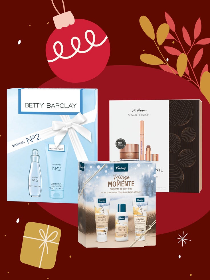 Eine Darstellung verschiedener Pflege- und Duft-Geschenksets