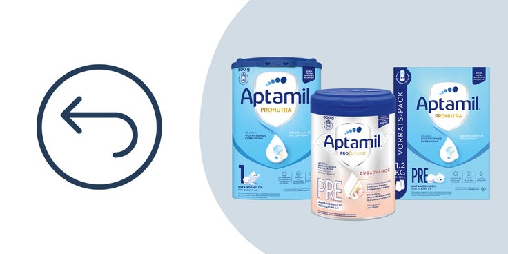 Abgebildet sind Aptamil Produkte, die zurückgerufen werden. 