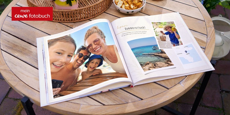 Beispielhaft individuell gestaltetes Fotobuch von CEWE