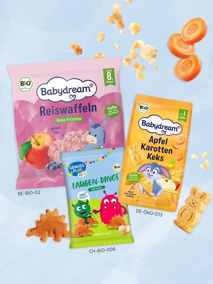 Beispielhafte Babydream Snacks.