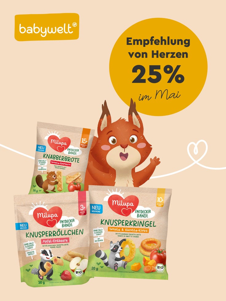 Beispielhafte Milupa Produkte und der Hinweis auf 25 %.
