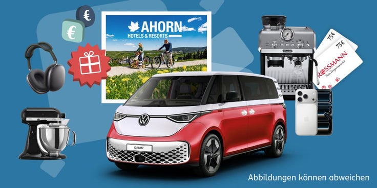 Beispielhafte Gewinne des BON Chance App Gewinnspiels.