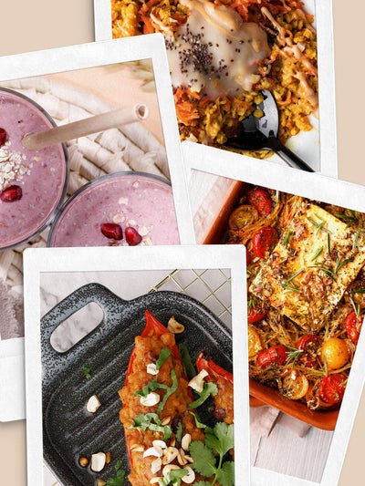Fotocollage von verschiedenen Rezepten