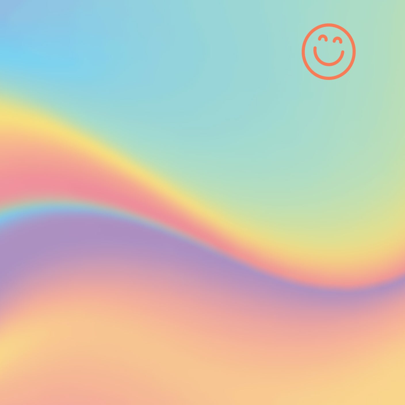 Bunter Regenbogen-Hintergrund mit lächelndem Smiley als dekoratives Element der ISANA Skincare-Kampagne