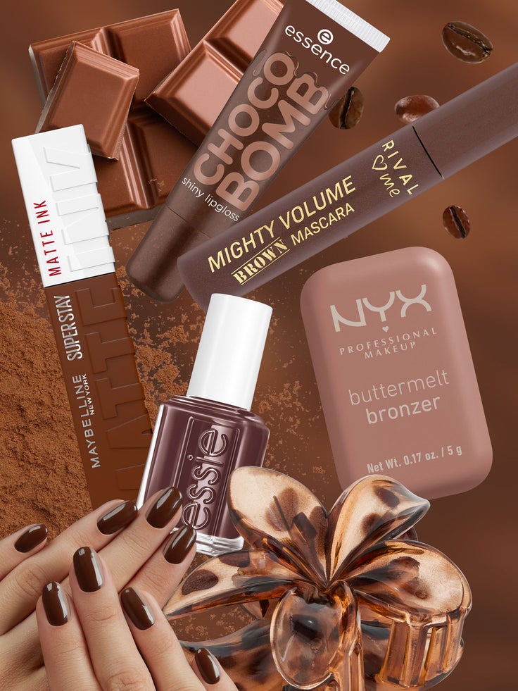 Abgebildet sind verschiedene Produkte in Brauntönen