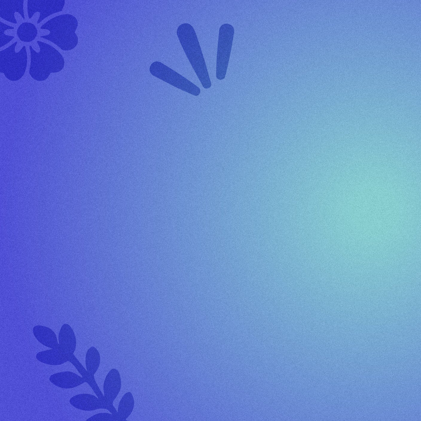 Abgebildet ist ein blauer Hintergrund mit verschiedenen Icons wie bspw. Seifenbalsen und Blättern