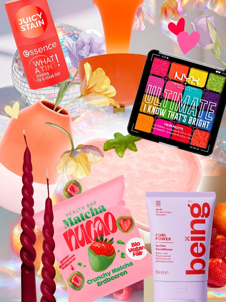 Buntes Hintergrundbild mit vielen bunten Produkten