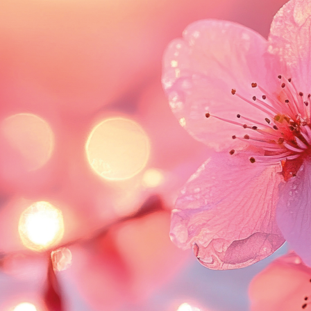 Rosa Hintergrund mit bunten Blumen